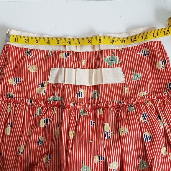 New MARC JACOBS Back Bows Skirt Tiered Floral Striped - Picture 4 of 15